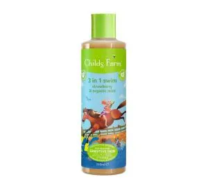 Childs Farm 3in1 Duschgel, Shampoo und Conditioner nach dem Schwimmen Erdbeere und Minze 250 ml