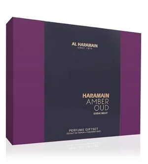 Al Haramain Amber Oud Dubai Night Geschenkset Unisex Parfümextrakt 75 ml + Parfümextrakt 30 ml + Körperspray