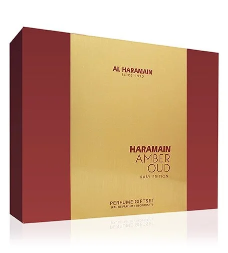 Amber Oud Ruby Edition Geschenkset Unisex Eau de Parfum 75 ml + Eau de Parfum 30 ml + Deospray 200 ml