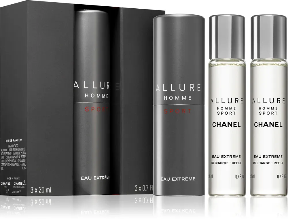 Allure Homme Sport Eau Extrême EDT nachfüllbar 20 ml + EDT Nachfüllung 2 x 20 ml M 60 ml