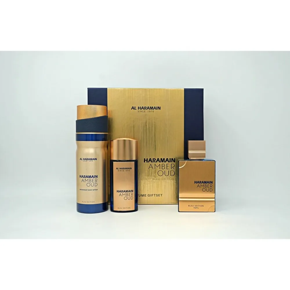 Amber Oud Bleu Edition Geschenkset Unisex Eau de Parfum 75 ml + Eau de Parfum 30 ml + Deospray 200 ml