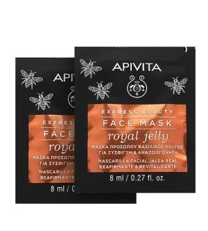 Apivita Express Beauty Face Mask Royal Jelly revitalisierende Gesichtsmaske mit straffender Wirkung 2x8 ml