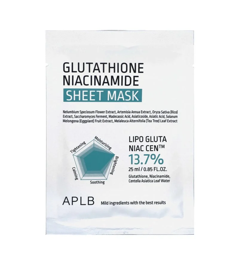 Glutathion-Niacinamid Tuchmaske feuchtigkeitsspendend und aufhellend 25 ml