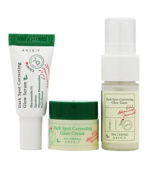 Axis-y The Mini Glow Trio Geschenkset Gesichtsspray 12 ml + aufhellendes Serum 5 ml + korrigierende Gel-Creme