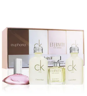 Calvin Klein Damen Miniaturset für Frauen Eau de Parfum Eternity 5 ml + Eau de Parfum Euphoria 4 ml + 2x Eau de Toilette CK One 10 ml