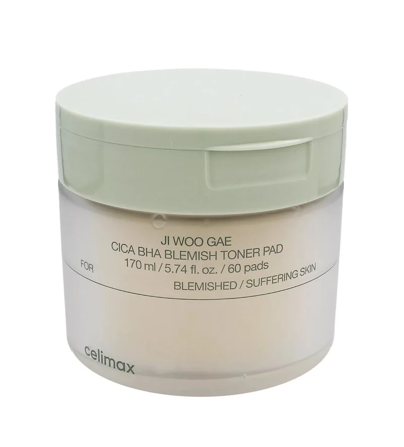 Ji Woo Gae Cica BHA Blemish Toner Pad beruhigende, exfolierende Toner-Pads mit BHA, LHA und PHA 60 Stück