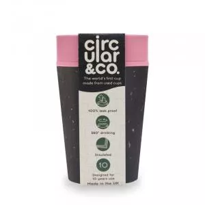 Circular Cup (227 ml) - schwarz/rosa - aus Einweg-Pappbechern
