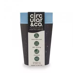 Circular Cup (227 ml) - schwarz/türkis - aus Einweg-Pappbechern