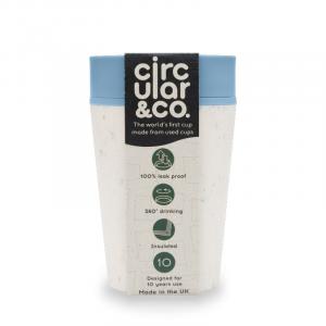 Circular Cup (227 ml) - creme/türkis - aus Einweg-Pappbechern