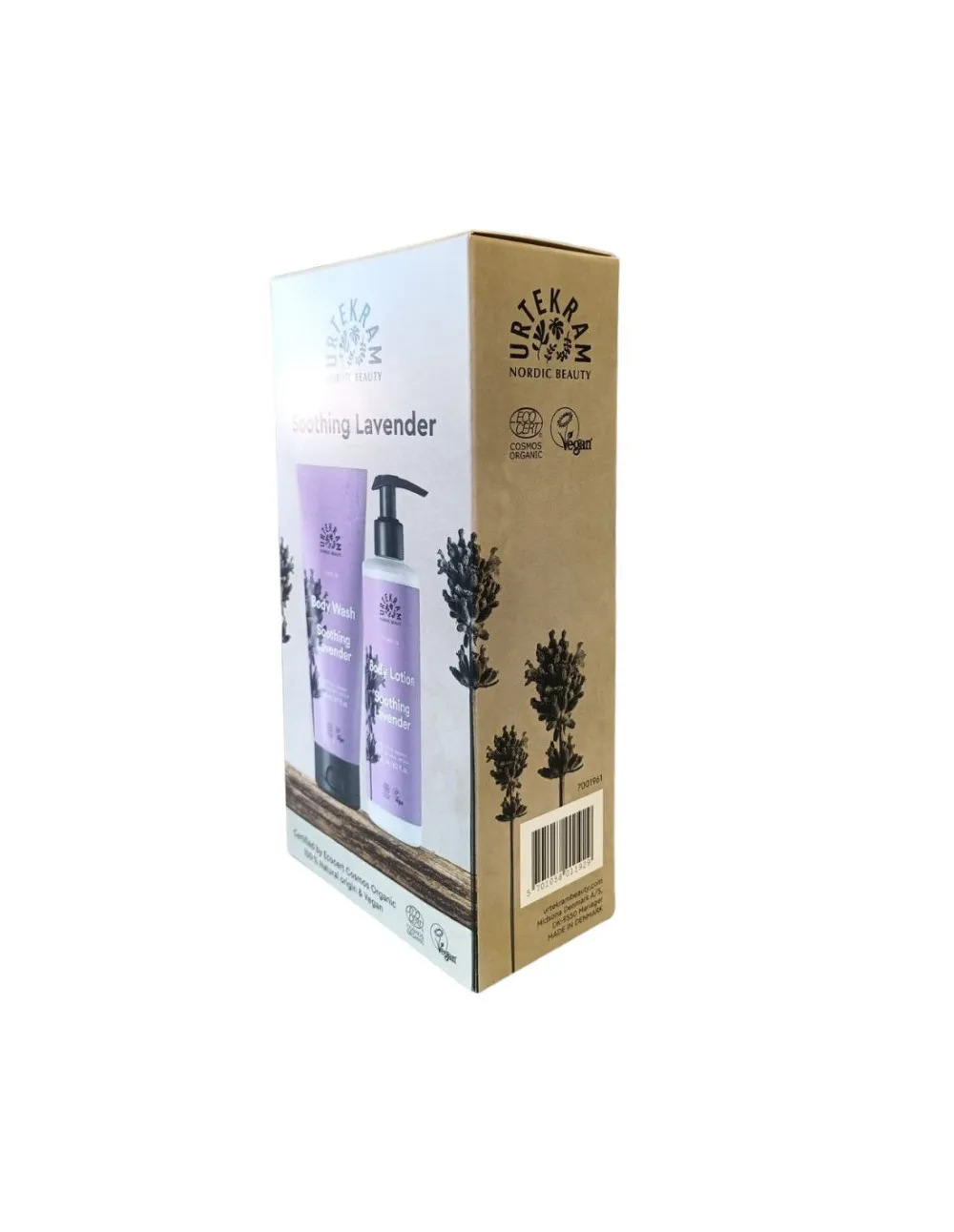 Urtekram Geschenkset Duschgel und Körperlotion beruhigender Lavendel