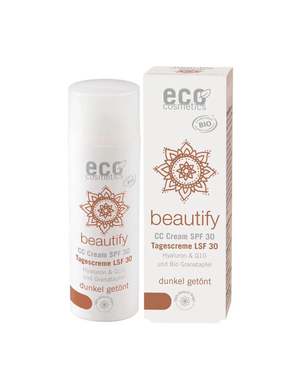 Eco Cosmetics CC Creme SPF 30 BIO - dunkel (50 ml) - umfassende Pflege für Ihre Haut