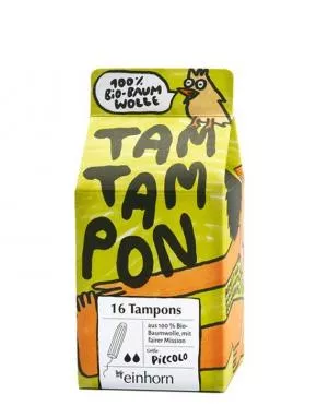 Einhorn TamTampon Piccolo Tampons (16 Stück) - hypoallergene Bio-Baumwolle