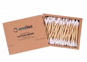 Endles by Econea Ohr-Wattestäbchen (200 Stück) - aus Bambus und Baumwolle