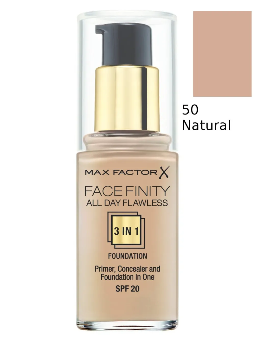 Facefinity 3-in-1 Make-up - 50 Natural 30 ml