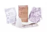 Gaia Cup (Tierra Verde) Menstruationstasse - klein - Paket mit Slipeinlage und Reiniger