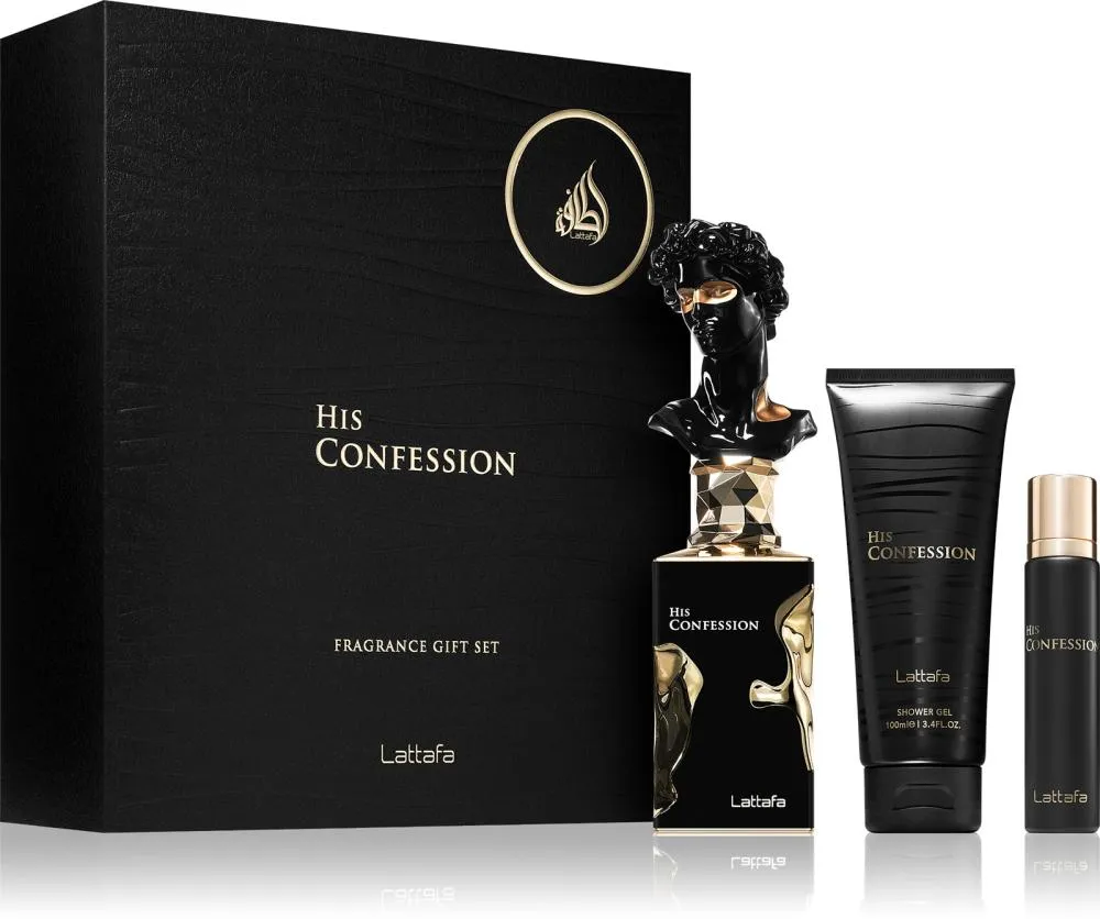 His Confession Eau de Parfum für Herren 100 ml + EdP Mini 12 ml + Duschgel
