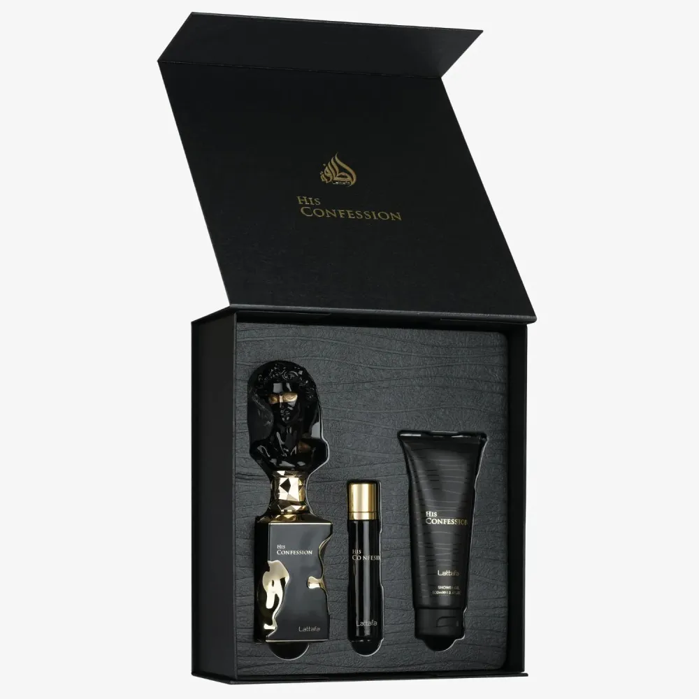 His Confession Eau de Parfum für Herren 100 ml + EdP Mini 12 ml + Duschgel