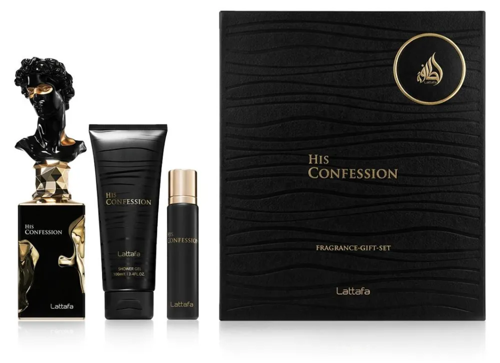 His Confession Eau de Parfum für Herren 100 ml + EdP Mini 12 ml + Duschgel
