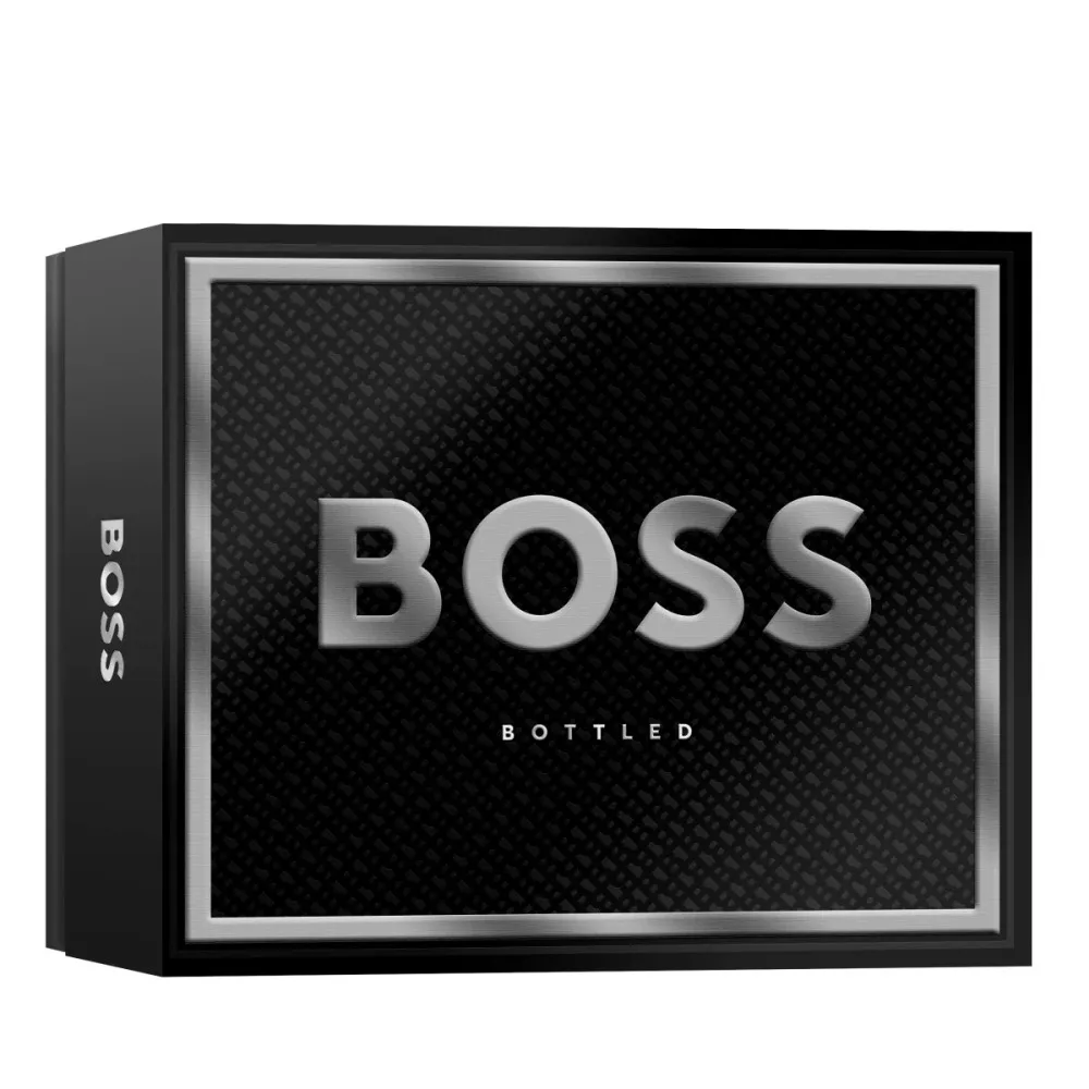 Boss Bottled Geschenkset für Männer Eau de Toilette 100 ml + Duschgel 100 ml + Deospray 150 ml 100 ml + sprchový gel 100 ml + deosprej 150 ml