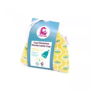 Lamazuna Hygienische Menstruationstasse, Größe 1, gelbe Hülle