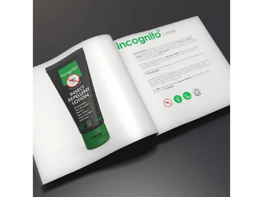 Incognito Feuchtigkeitsspendende Körperlotion mit abweisender Wirkung (100 ml) - unabhängig klinisch getestet