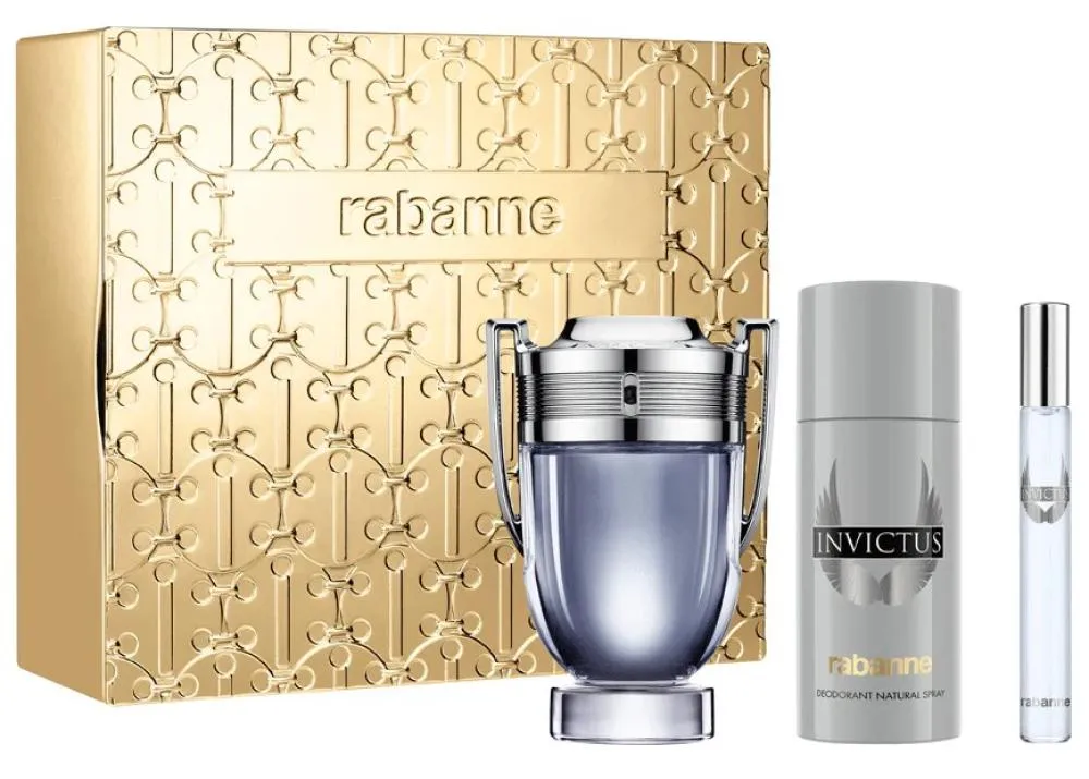 Invictus 100 ml + EDT Mini 10 ml + Deo-Spray Eau de Toilette für Herren 150 ml