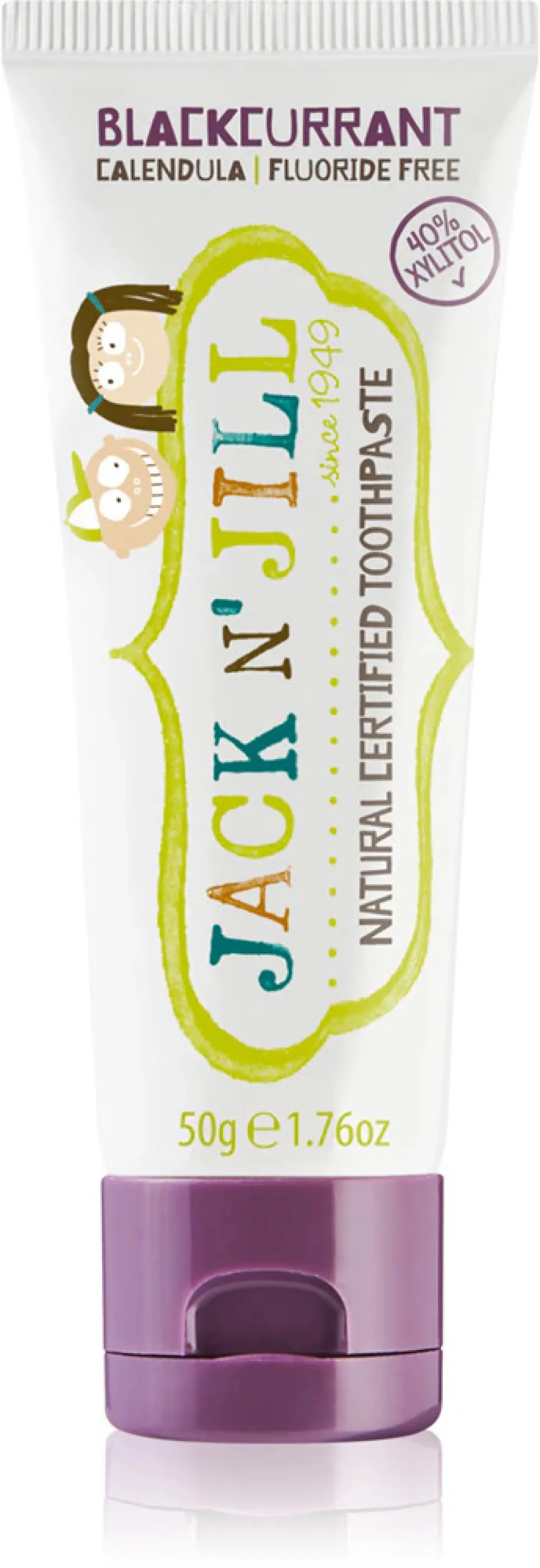 Jack n Jill Kinderzahnpasta - Erdbeere BIO (50 g) - fluoridfrei, mit Bio-Calendula-Extrakt