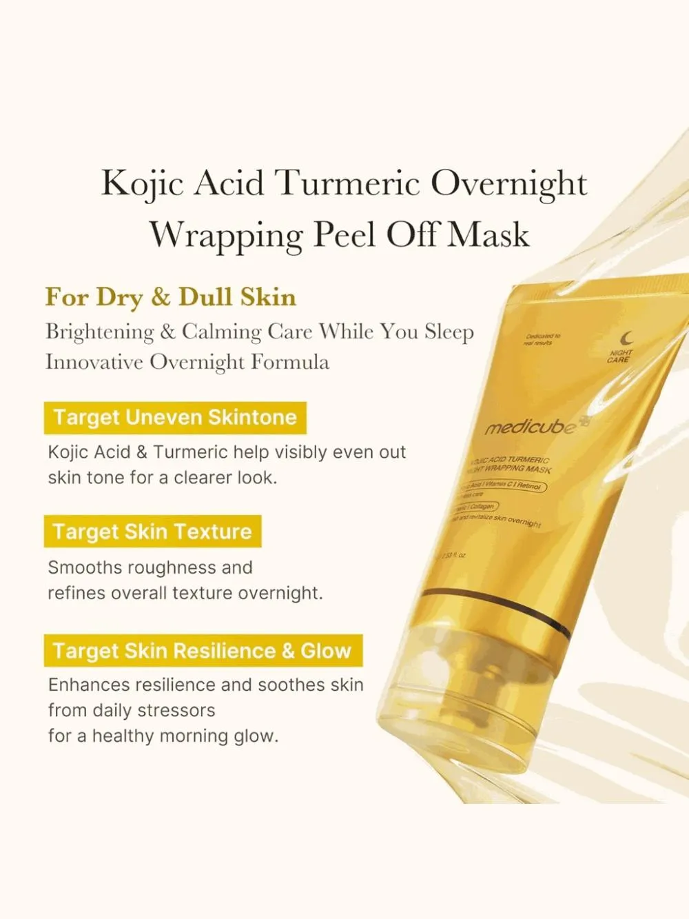 Einhüllende Nachtmaske mit Kojinsäure und Kurkuma 75 ml