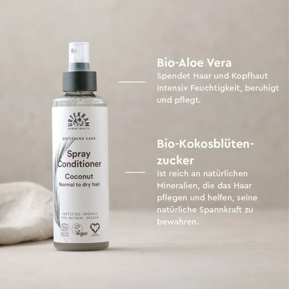 Urtekram Pflegespray Kokosnuss 250ml BIO, VEG