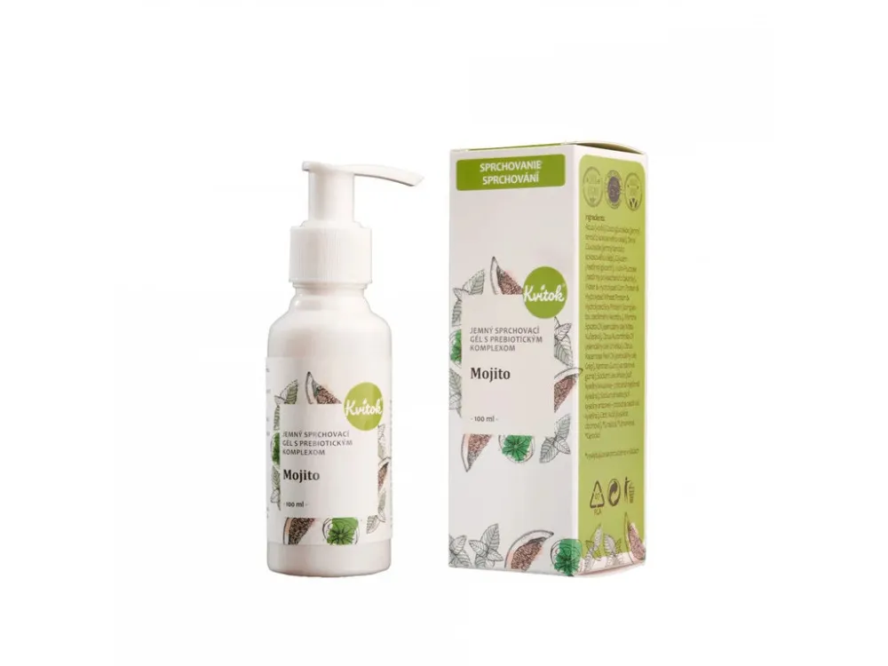 Kvitok Mojito Gentle Shower Gel with Prebiotic Complex (100 ml) - mit frischem Minz- und Limettenduft
