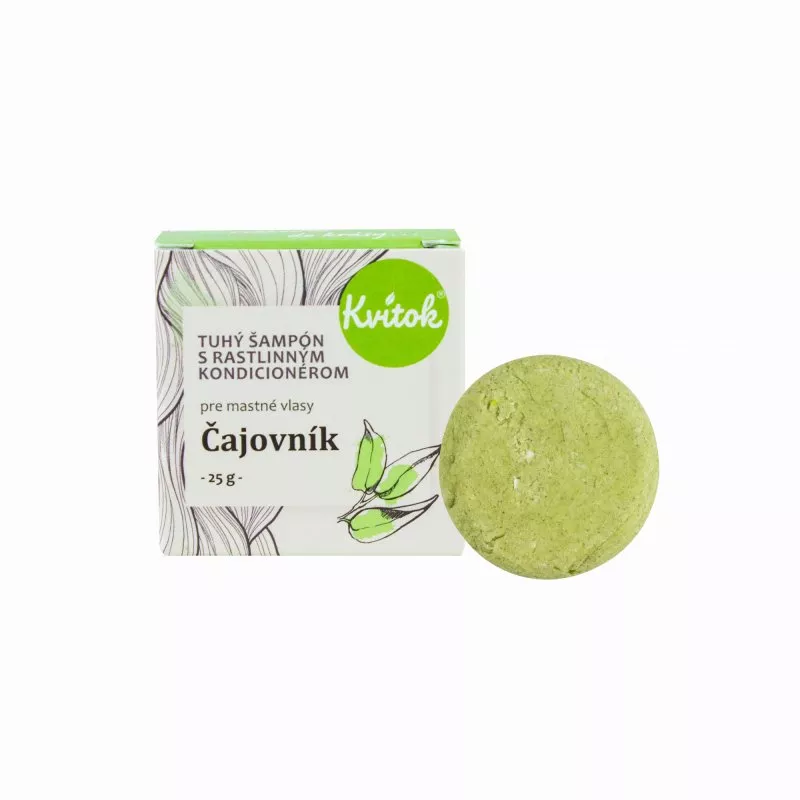 Kvitok Festes Shampoo mit Conditioner für fettiges Haar Teebaum (25 g) - mit pflanzlichem Keratin
