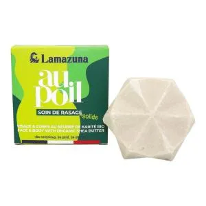 Lamazuna Feste Rasierseife - Grüner Tee und Zitrone (55 g) - für Damen und Herren