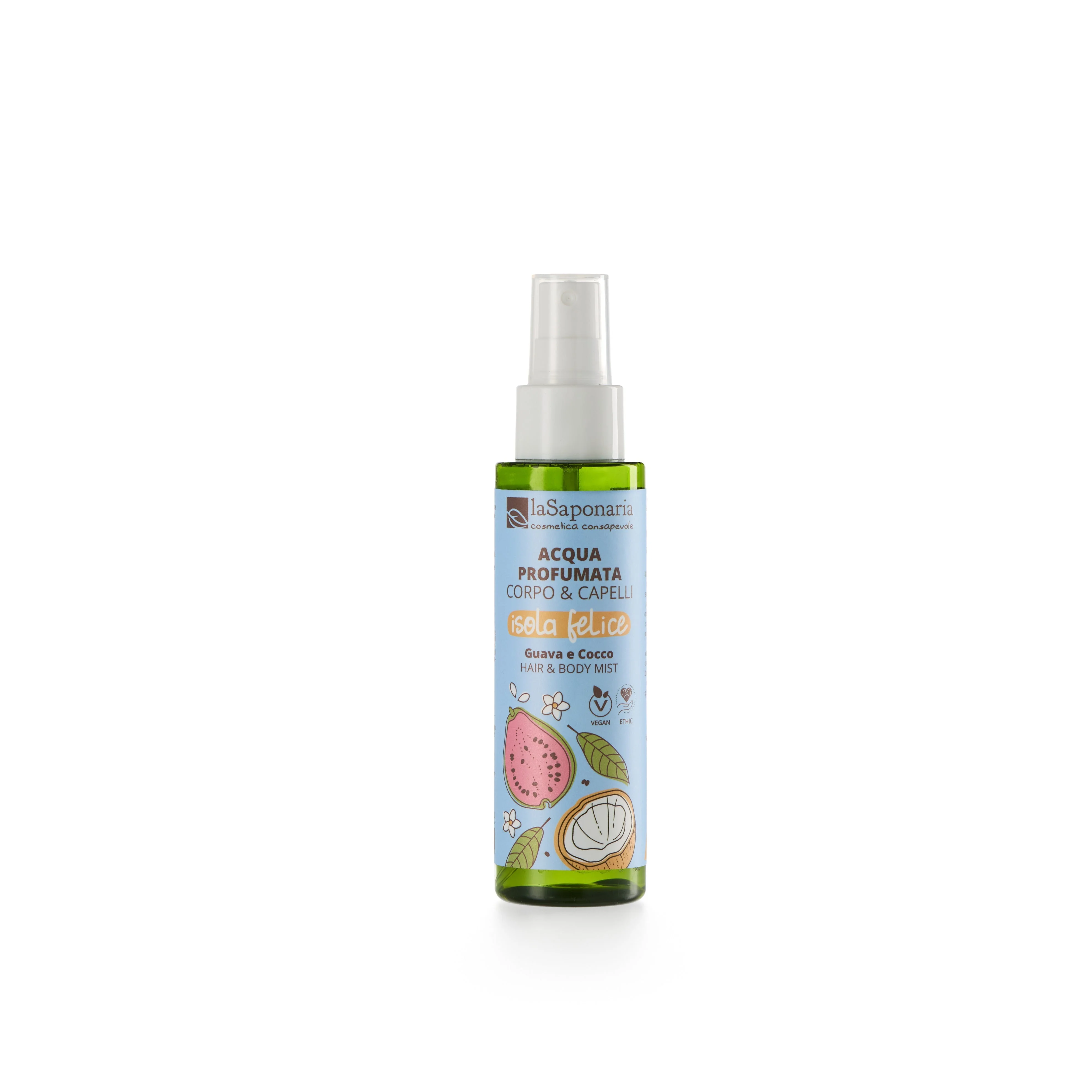 laSaponaria Body & Hair Mist Happy Island - Kokos & Guave (100 ml) - für Körper und Haare