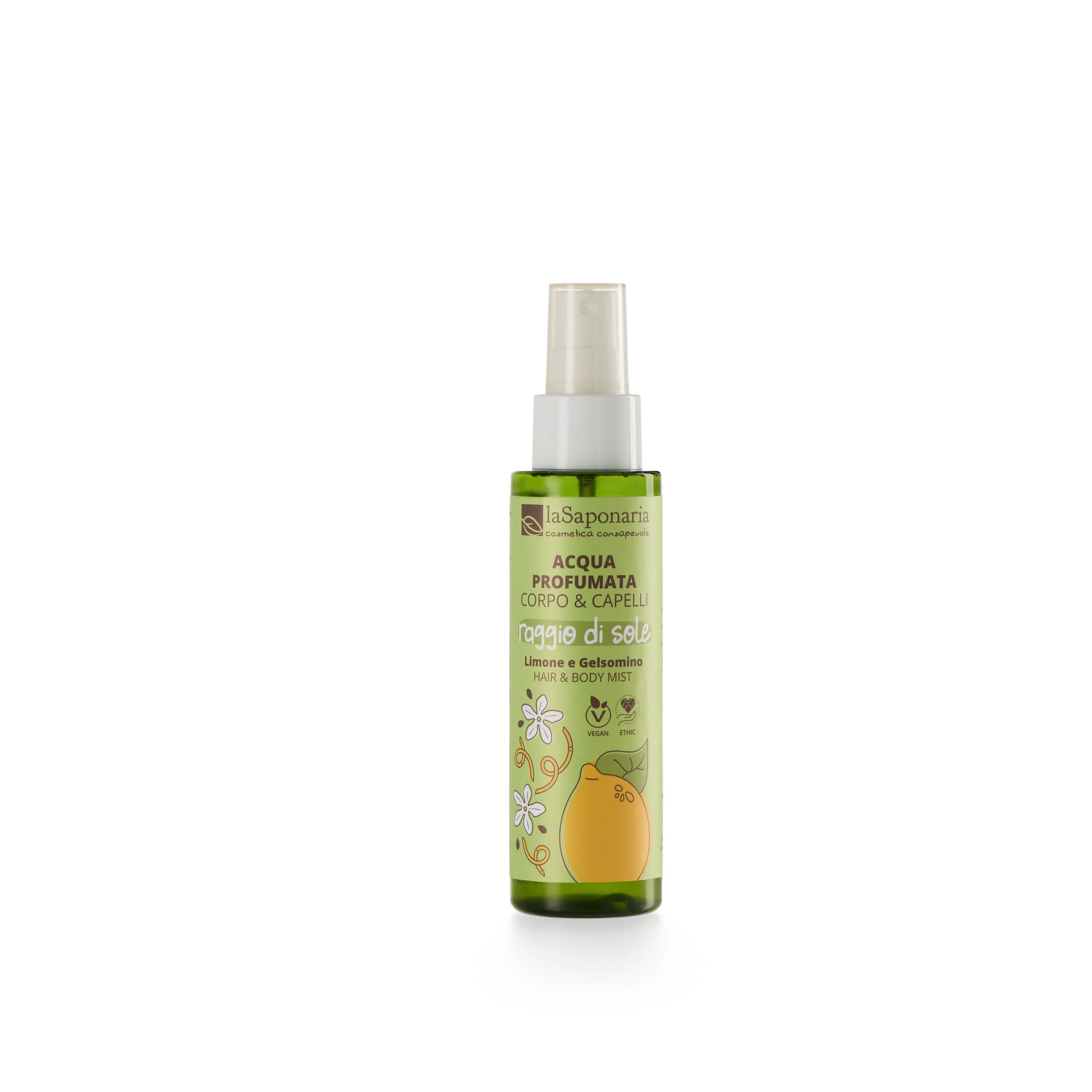 laSaponaria Körper- & Haar-Duftspray SunBeam - Zitrone & Jasmin (100 ml) - für Körper und Haare