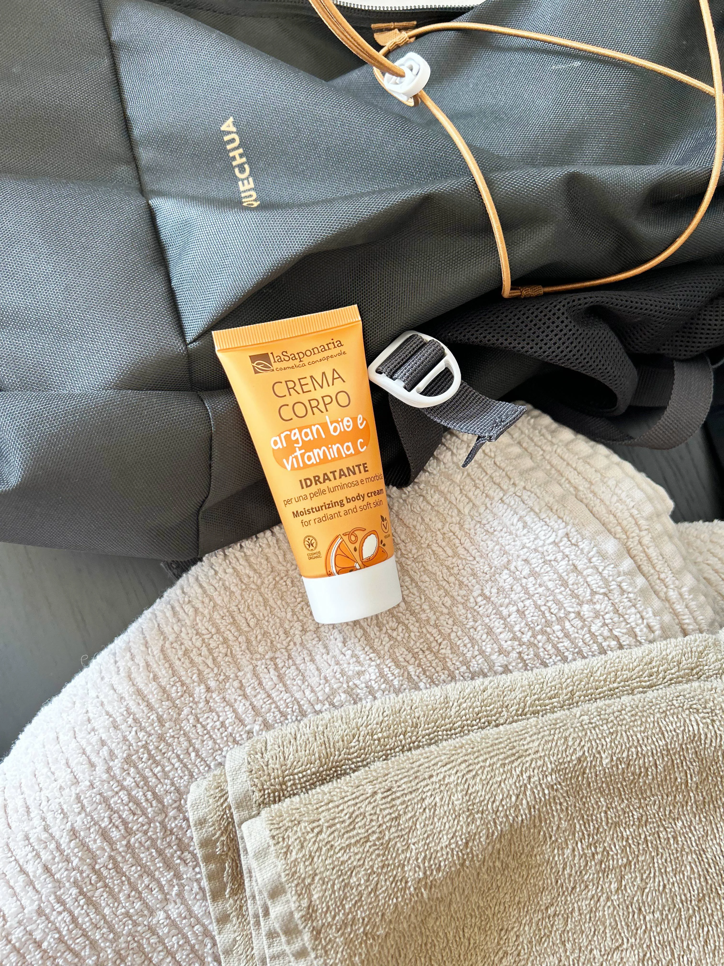 laSaponaria Feuchtigkeitsspendende Körpercreme mit Bio-Arganöl und Vitamin C 30 ml - für strahlende und geschmeidige Haut