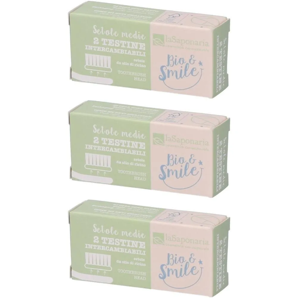laSaponaria Ersatzzahnbürstenköpfe (mittel) (2 Stück)