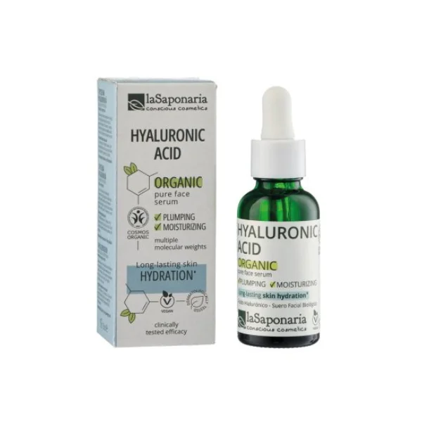 laSaponaria Gesichtsserum – BIO-Hyaluronsäure (30 ml) – spendet Feuchtigkeit und strafft die Haut