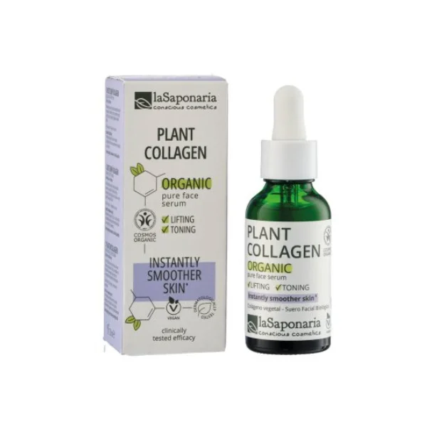 laSaponaria Gesichtsserum - Pflanzliches Kollagen BIO (30 ml) - für glattere und festere Haut