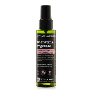 laSaponaria Pflanzliches Keratin für das Haar - aktives restrukturierendes und volumenspendendes Spray (100 ml) - geeignet für geschädigtes und feines Haar