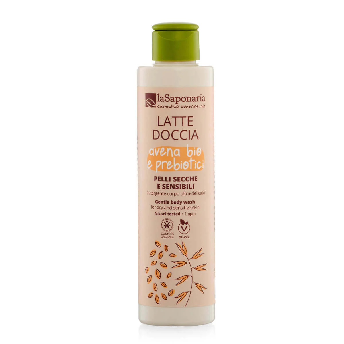 laSaponaria Duschmilch mit BIO-Hafer und Präbiotika für empfindliche Haut (200 ml) - mit Ringelblume und Kamille