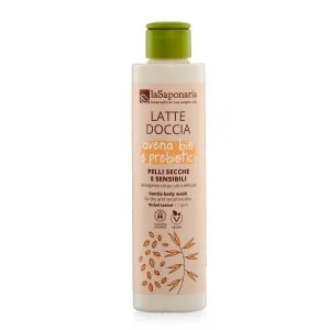 laSaponaria Duschmilch mit BIO-Hafer und Präbiotika für empfindliche Haut (200 ml) - mit Ringelblume und Kamille