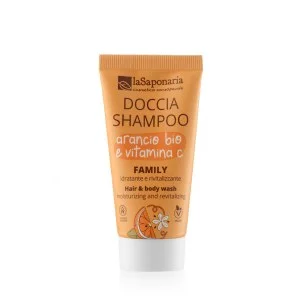 laSaponaria 2-in-1 Duschgel und Shampoo mit Bio-Orange und Vitamin C für die ganze Familie 30 ml - mit süßem und belebendem Duft