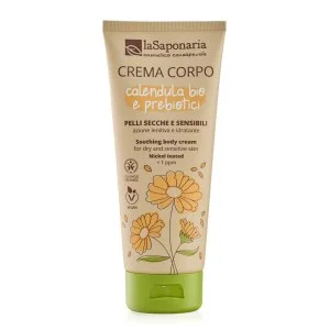 laSaponaria Körpercreme mit Bio-Ringelblume und Präbiotika für empfindliche Haut (200 ml) - nährt, beruhigt und spendet Feuchtigkeit