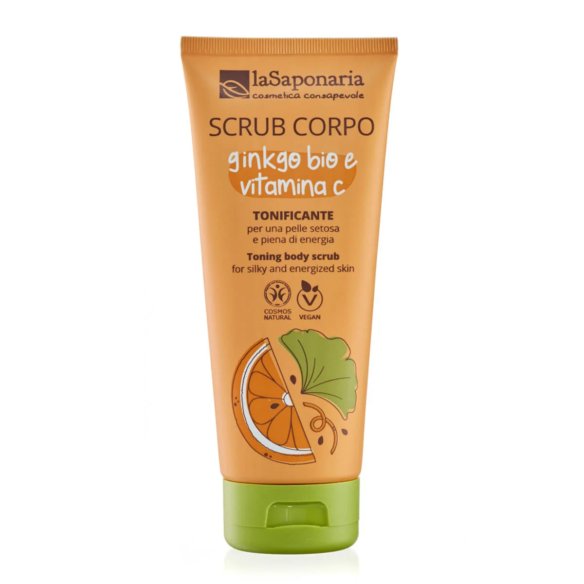 laSaponaria Körperpeeling mit Bio-Ginkgo Biloba und Vitamin C 200 ml - für geschmeidige und strahlende Haut