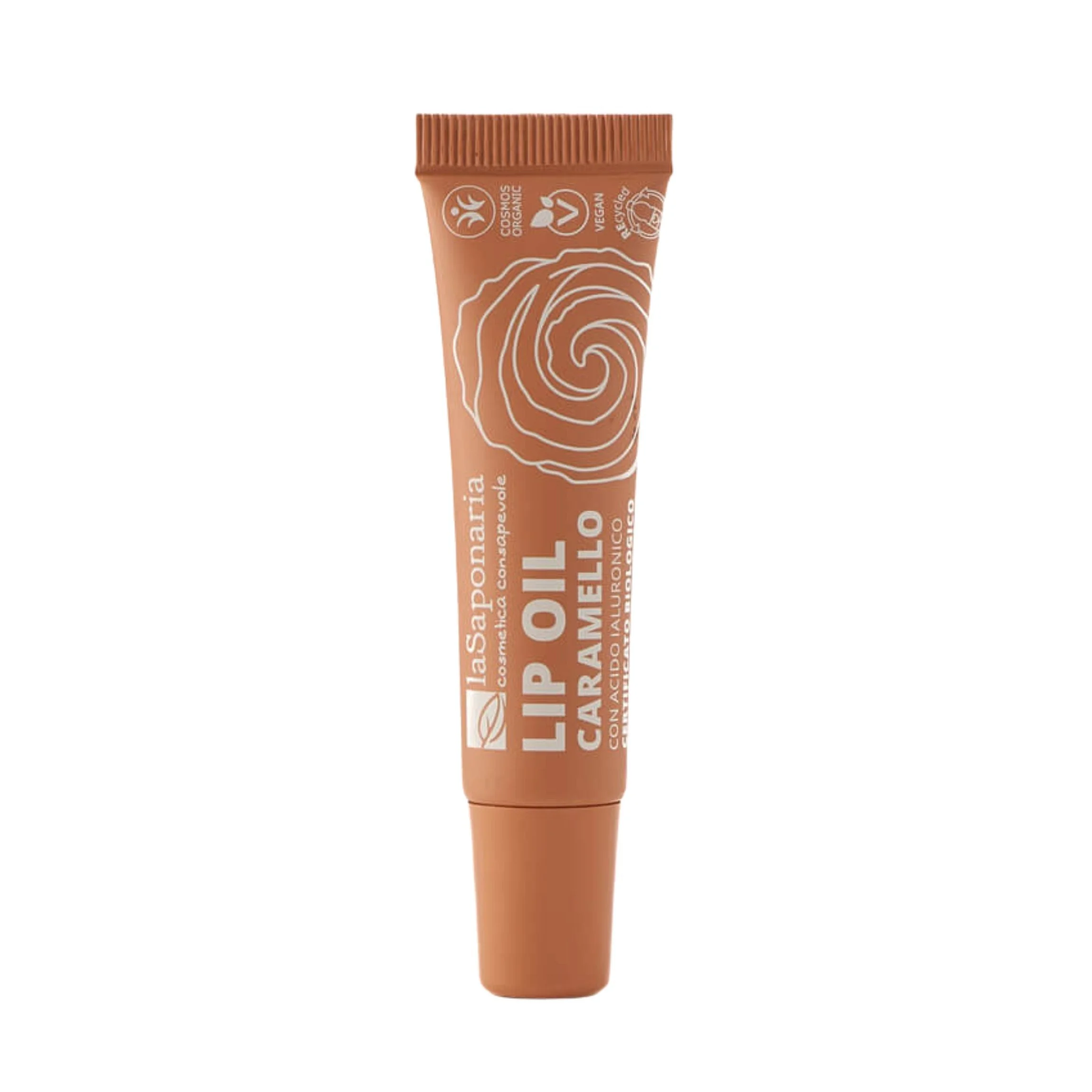 laSaponaria Nährendes BIO-Lippenöl mit Karamell – Warm Nude (12 ml) – für glänzende und intensiv gepflegte Lippen