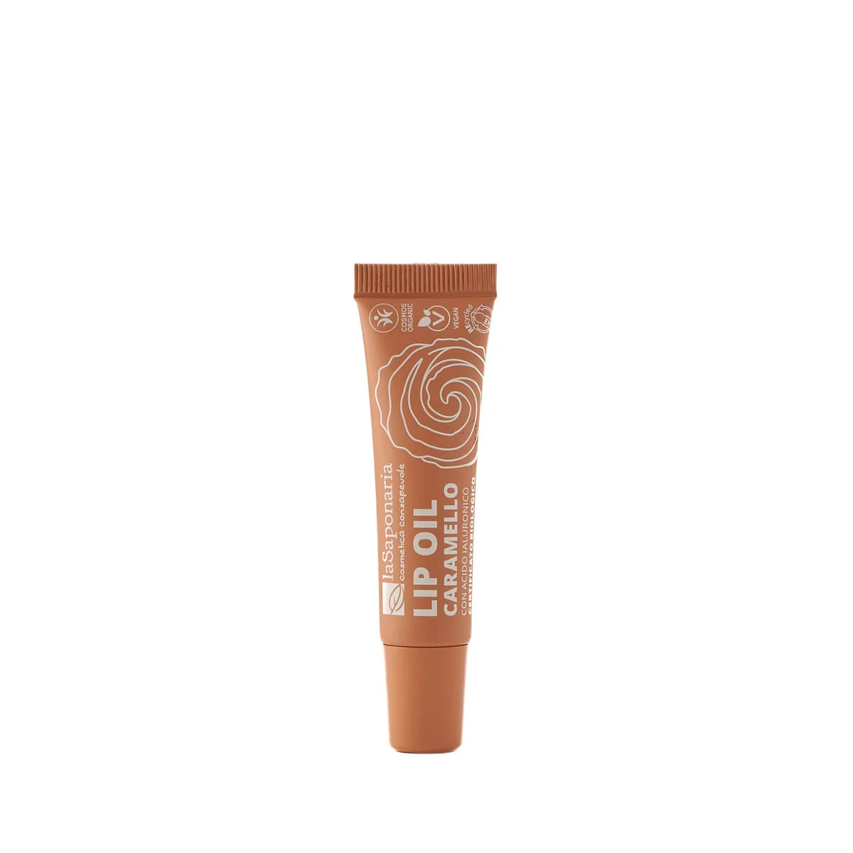 laSaponaria Nährendes BIO-Lippenöl mit Karamell – Warm Nude (12 ml) – für glänzende und intensiv gepflegte Lippen