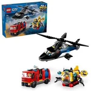 LEGO® City 60462 Remix: Helikopter, Feuerwehrwagen und U-Boot