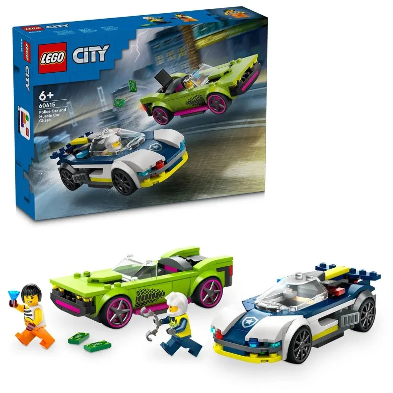 City 60415 Verfolgungsjagd mit Polizeiauto und Sportwagen