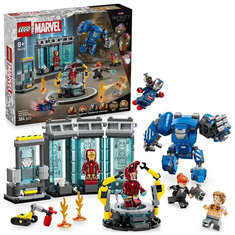 Marvel 76315 Iron Man und sein Labor: Halle der Rüstungen