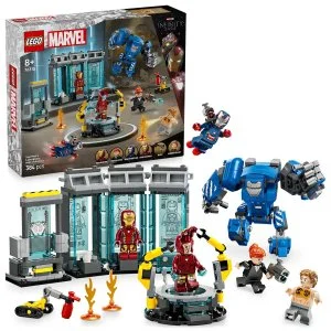 LEGO® Marvel 76315 Iron Man und sein Labor: Halle der Rüstungen